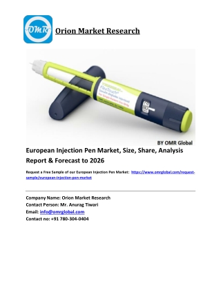 European Injection Pen Market Trends, Size, Competitive Analysis and Forecast 2020-2026