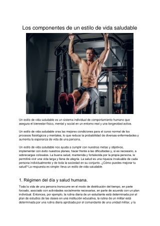 Los Componentes De Un Estilo De Vida Saludable