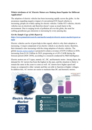 Which Attributes of AC Electric Motors are Making them Popular for Different Application?