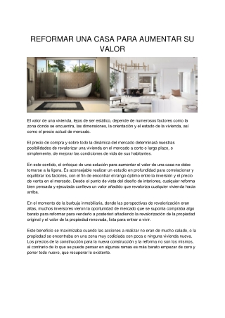 Reformar Una Casa Para Aumentar Su Valor