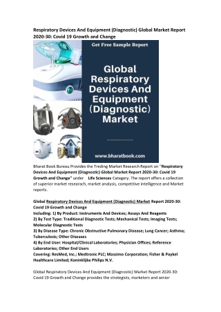 Global Respiratory Devices and Equipment (Diagnostic) Market Research Report Forecast 2030