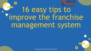 16 easy tips to improve the franchise management system