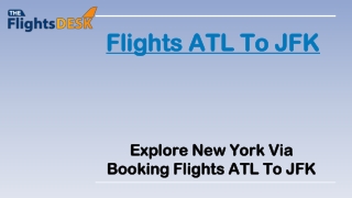 Flights ATL To JFK