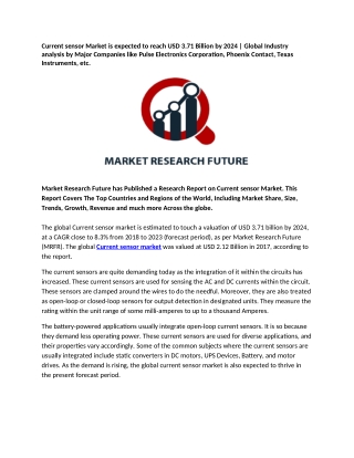 Current sensor Market is expected to reach USD 3.71 Billion by 2024