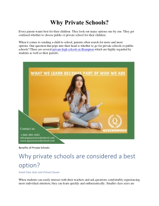 Why Private Schools?