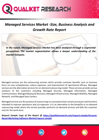 Managed Services Market Size, Latest Trends, and Forecast Report 2020-2027