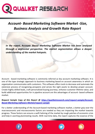 Account- Based Marketing Software Market Size, Analysis and Forecast Report