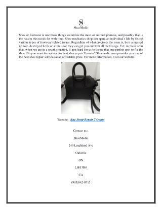 Bag Strap Repair Toronto | Shoemedic.com