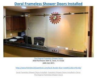 Doral Frameless Shower Doors Installed