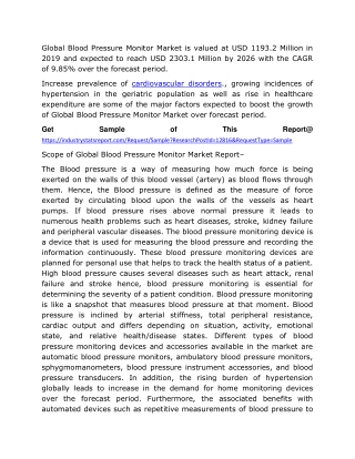 Blood Pressure Monitor Market Size & Share | Industry Report, 2020-2025