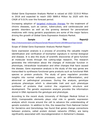 Gene Expression Analysis Market Size & Share | Industry Report, 2020-2025