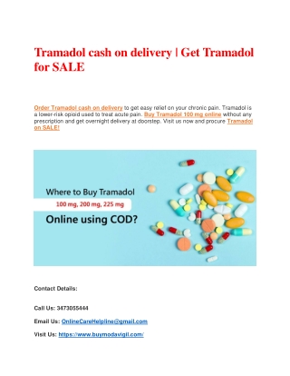 Tramadol Cash on Delivery | Tramadol 100 mg Online