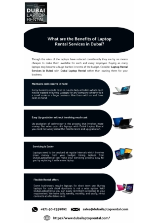 What are the Benefits of Laptop Rental Services in Dubai?