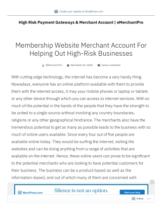 Membership Website Merchant Account For Helping Out High-Risk Businesses