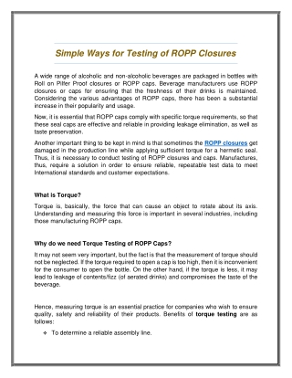Testing of ROPP Closures