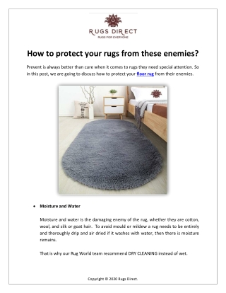 How to protect your rugs from these enemies?