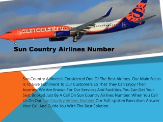 Sun Country Airlines Number