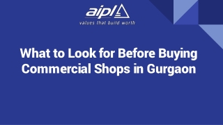 What to Look for Before Buying Commercial Shops in Gurgaon