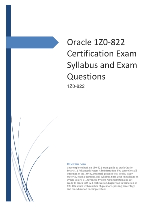 Oracle 1Z0-822 Certification Exam Syllabus and Exam Questions