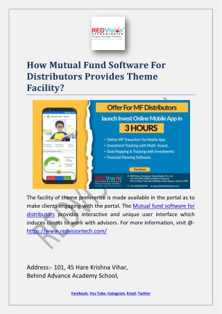 How Mutual Fund Software For Distributors Provides Theme Facility?