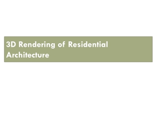 3D Rendering of Residential architecture