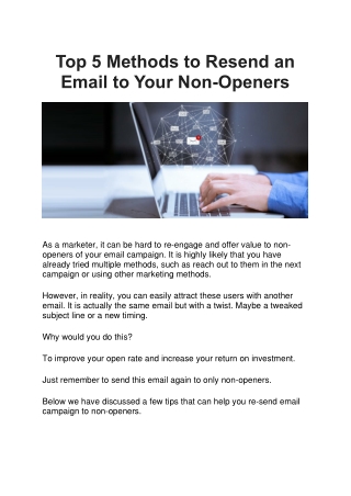 Top 5 Methods to Resend an Email to Your Non-Openers