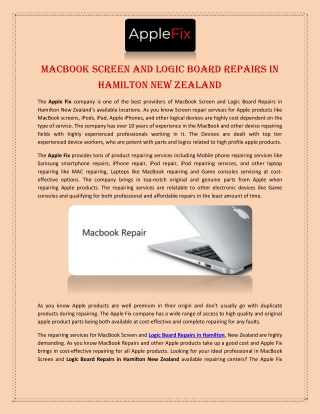 MacBook Screen and Logic Board Repairs in Hamilton New Zealand