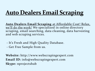 Auto Dealers Email Scraping