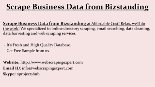 Scrape Business Data from Bizstanding