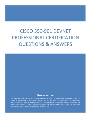 How To Get Valid Cisco 350-901 DEVCOR Exam Sample Question and Answer