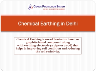 Chemical Earthing Manufacturer in Delhi