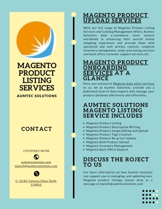 Magento Product Upload & Listing Services