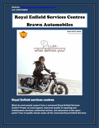 Royal Enfield services centres – Brawn Automobiles