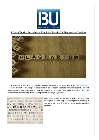 5 Little Tricks To Achieve The Best Results In Plagiarism Checker