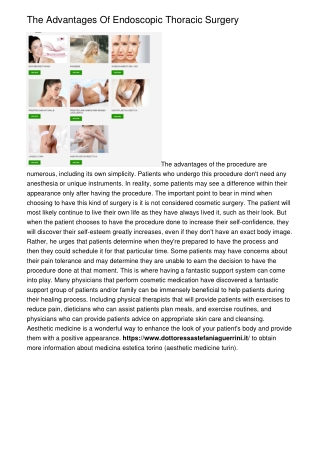 The Advantages Of Endoscopic Thoracic Surgery