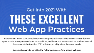 Get Into 2021 With These Excellent Web App Practices