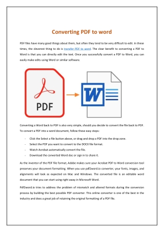 Converting PDF to word