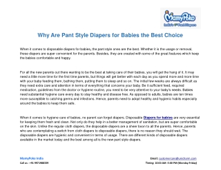 Why Are Pant Style Diapers for Babies the Best Choice