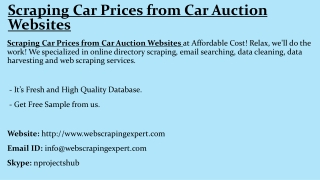 Scraping Car Prices from Car Auction Websites