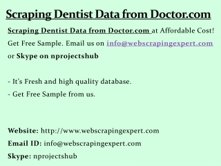 Scraping Dentist Data from Doctor.com