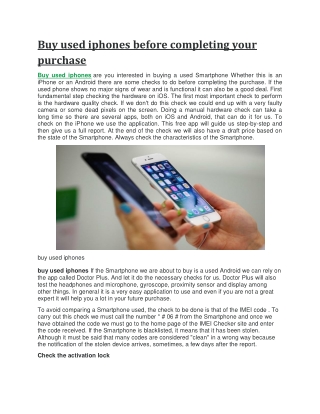 Buy used iphones before completing your purchase