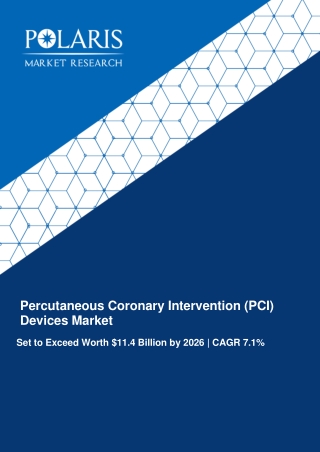 Percutaneous Coronary Intervention (PCI) Devices Market Size Worth $11.4 Billion By 2027 | CAGR: 7.1% |