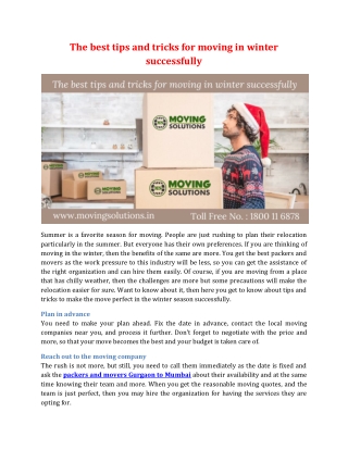 The best tips and tricks for moving in winter successfully