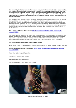 Copier Market 2020 Outlook, Demand, Key Player and Forecast to 2025