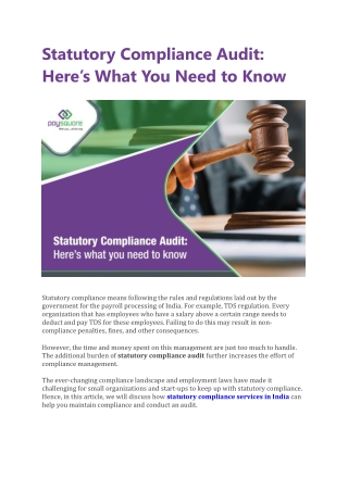 Statutory Compliance Audit: Here’s What You Need to Know