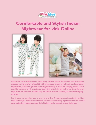 Kids Night Suits - Boys and Girls Nightwear, Sleepwear