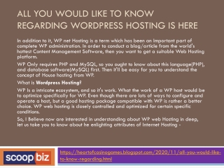 All You would like to Know regarding WordPress Hosting is Here