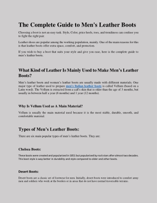The Complete Guide to Men’s Leather Boots