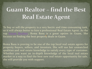 Guam Realtor – find the Best Real Estate Agent