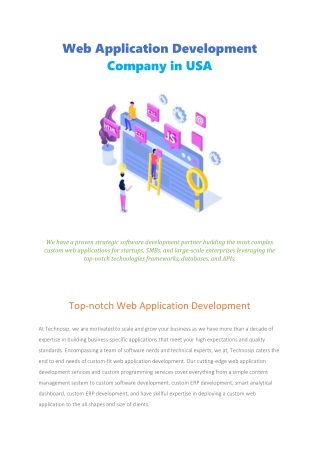 Web Application Development Company in USA - Technosip